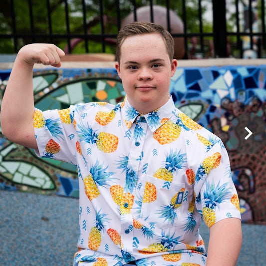 21 Pineapples Signature Button Up Shirt (White)