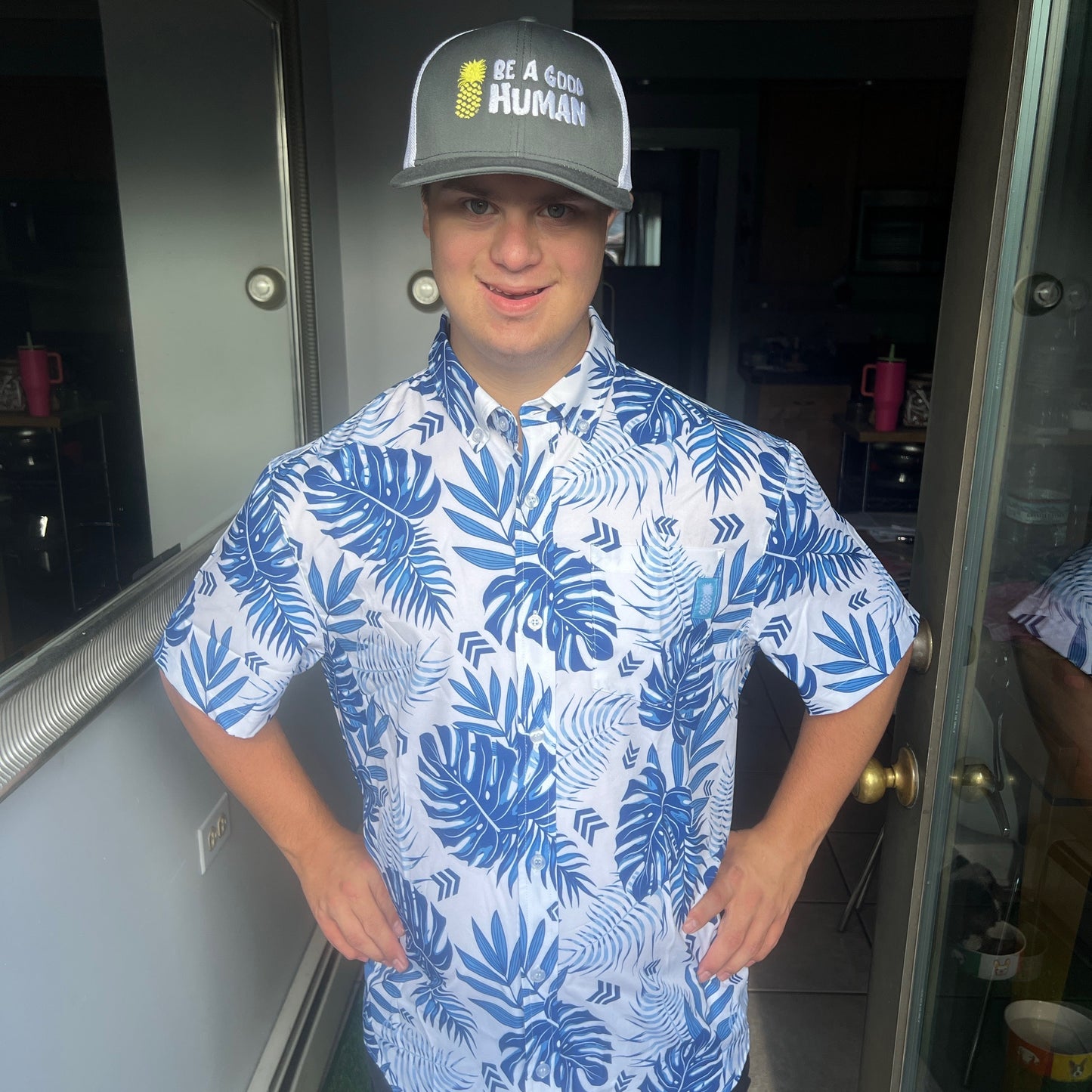 21 Pineapples "Blue Lagoon" Button Up Shirt