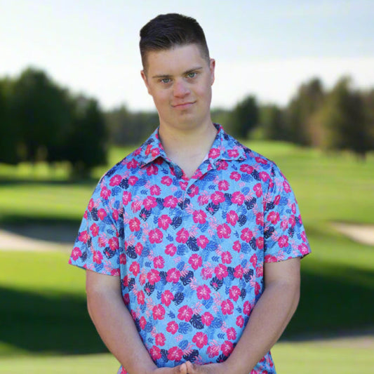 21 Pineapples "Floral Chevron" Polo