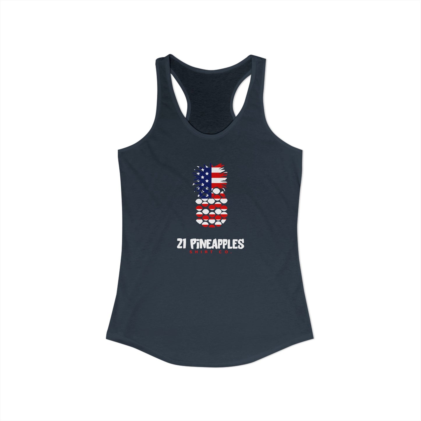 21 Pineapples American Flag Women's Tank Top