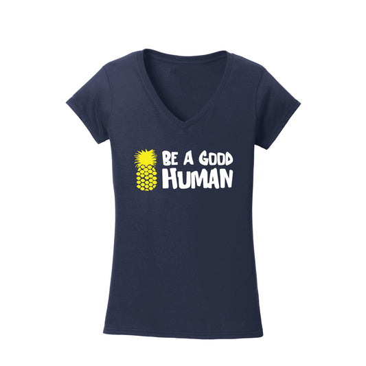 Be A Good Human Cartoon WOMEN'S V-NECK