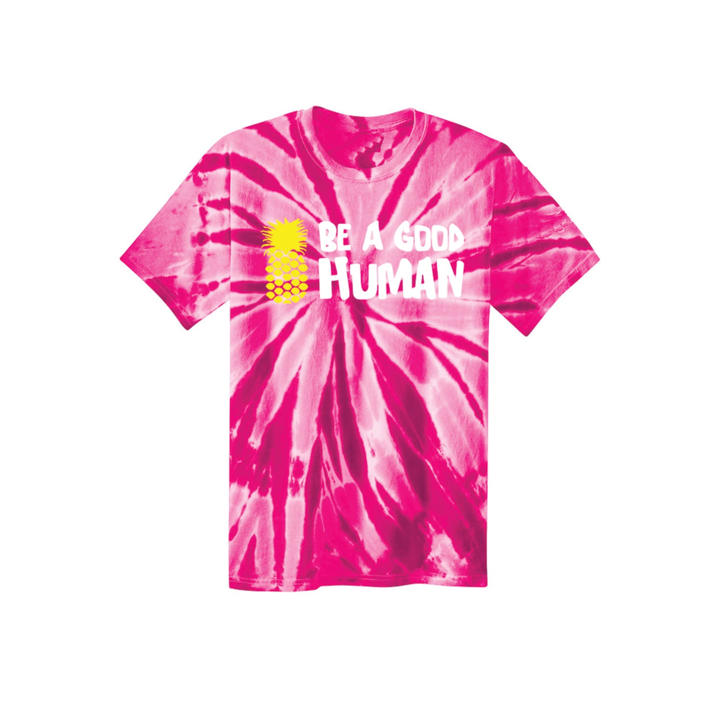 Be A Good Human Cartoon Tie Dye Tee