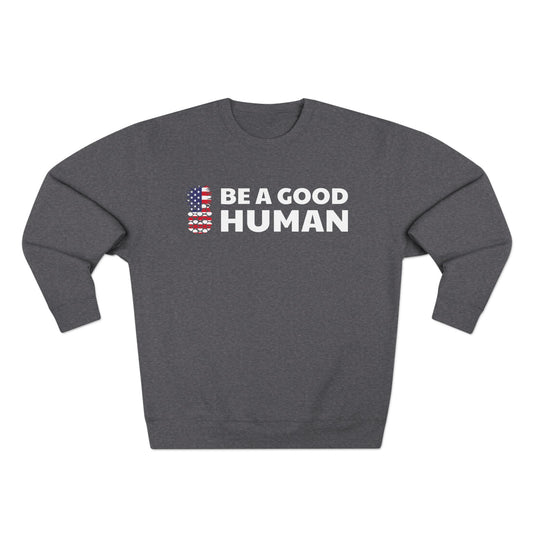 Be A Good Human American Flag Crewneck