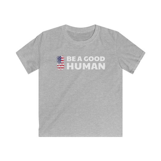 Be A Good Human American Flag YOUTH TEE