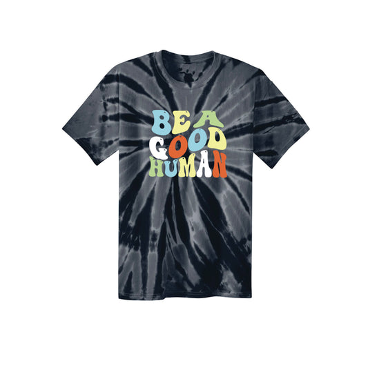 Be A Good Human Groovy Tie Dye Tee