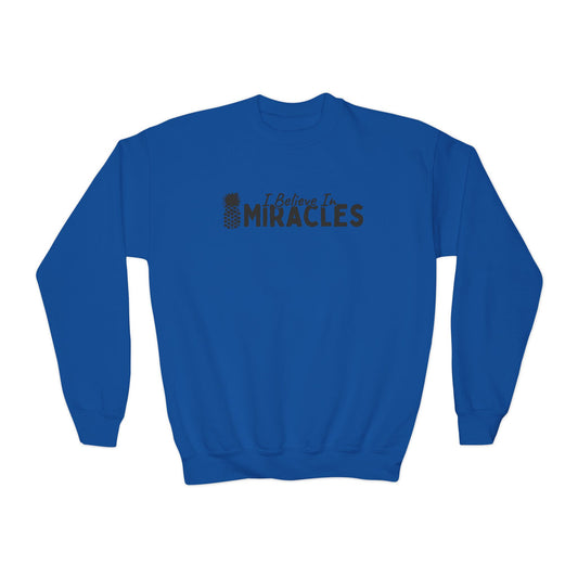 I Believe In Miracles Black YOUTH Crewneck