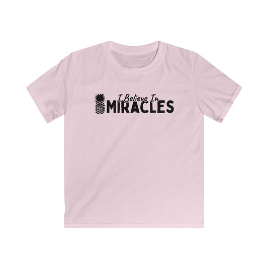 I Believe In Miracles Black Youth Tee
