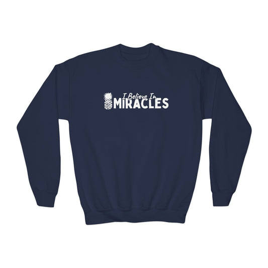 I Believe In Miracles White YOUTH Crewneck