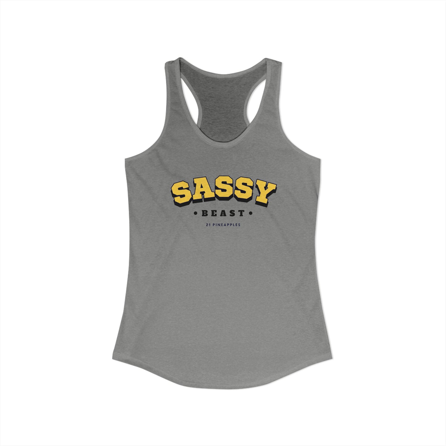 Sassy Beast Varsity Yellow Women's Tank Top