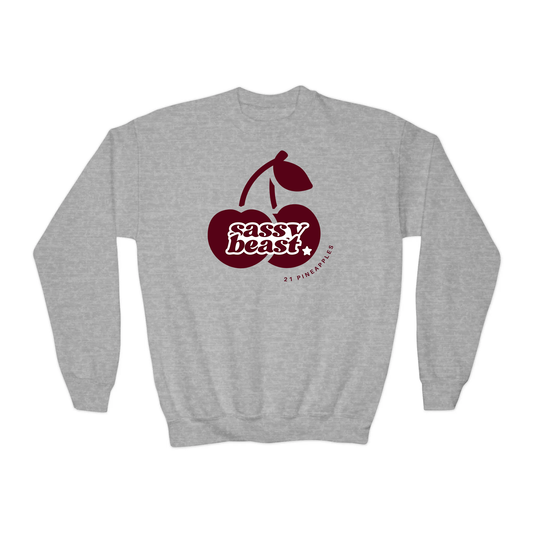Sassy Cherries Red YOUTH Crewneck