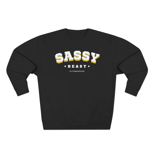 Sassy Varsity White Crewneck