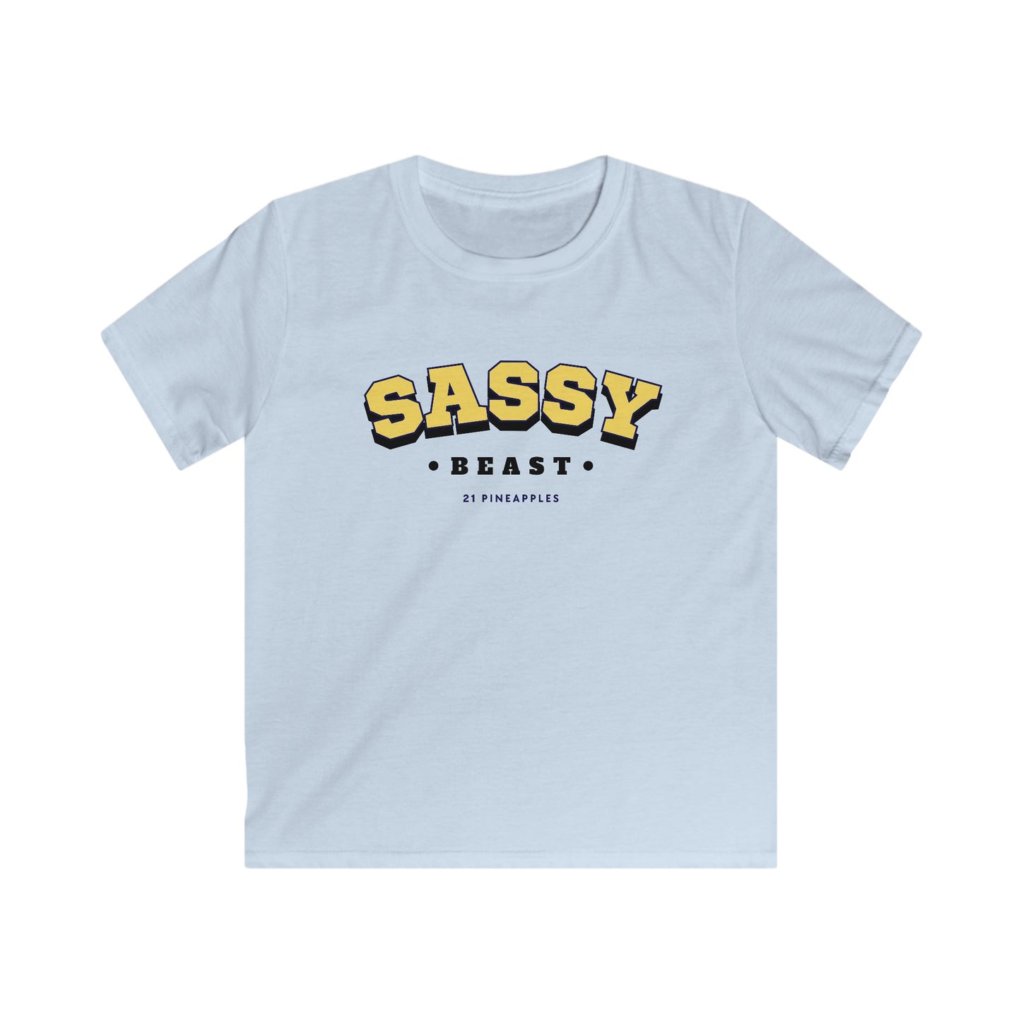 Sassy Beast Varsity Yellow YOUTH Tee