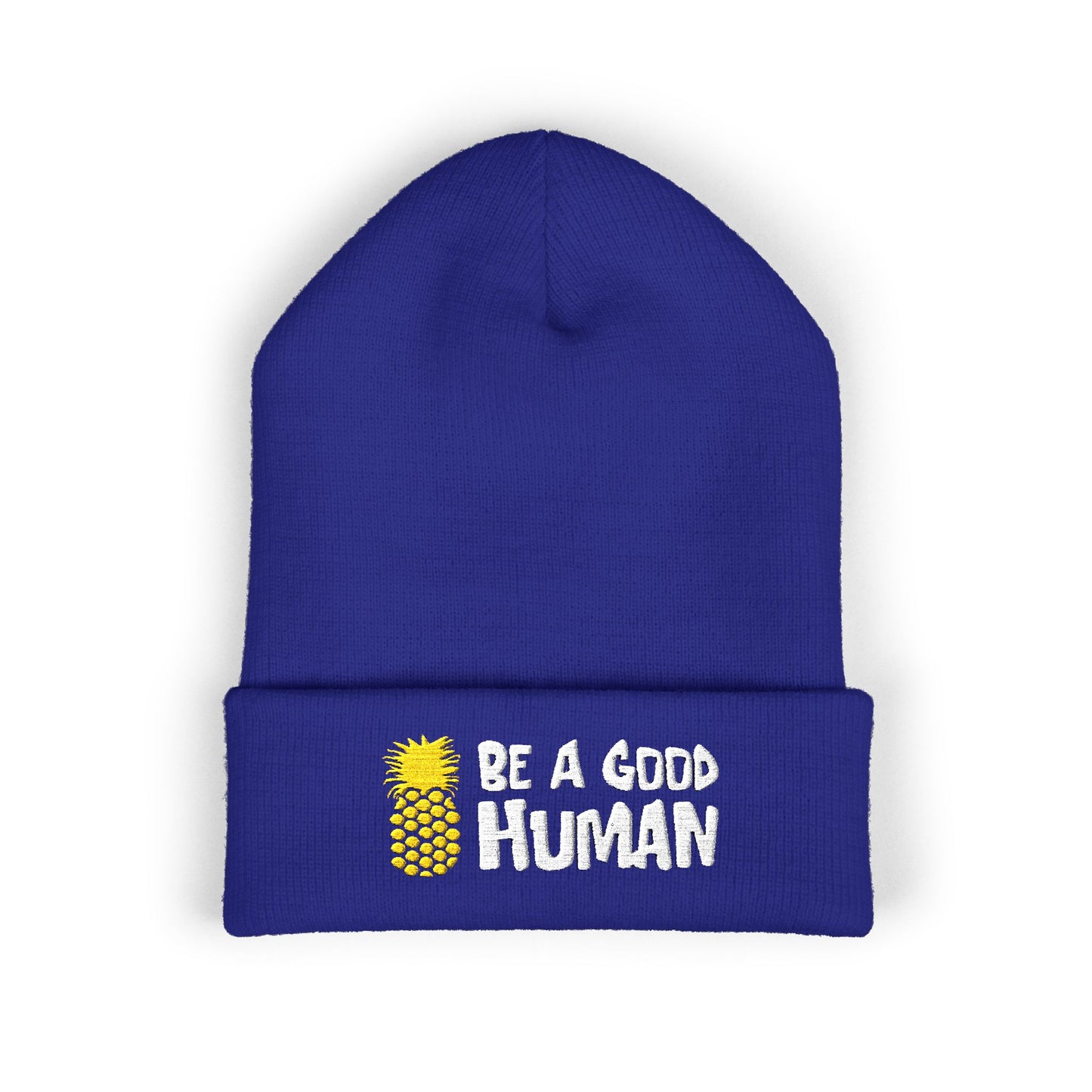 Be A Good Human Cartoon Embroidered Beanie