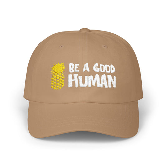 Be A Good Human Cartoon Embroidered Dad Hat