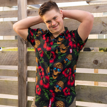 21 Pineapples "Rockin' Pineapples" Button Up
