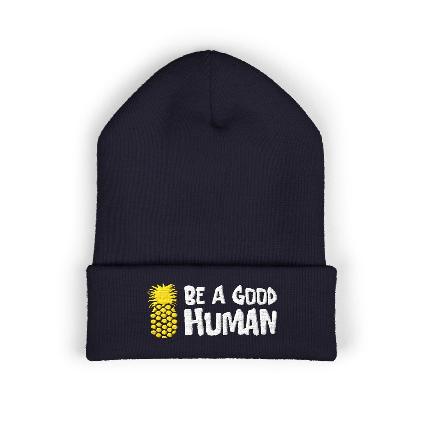 Be A Good Human Cartoon Embroidered Beanie