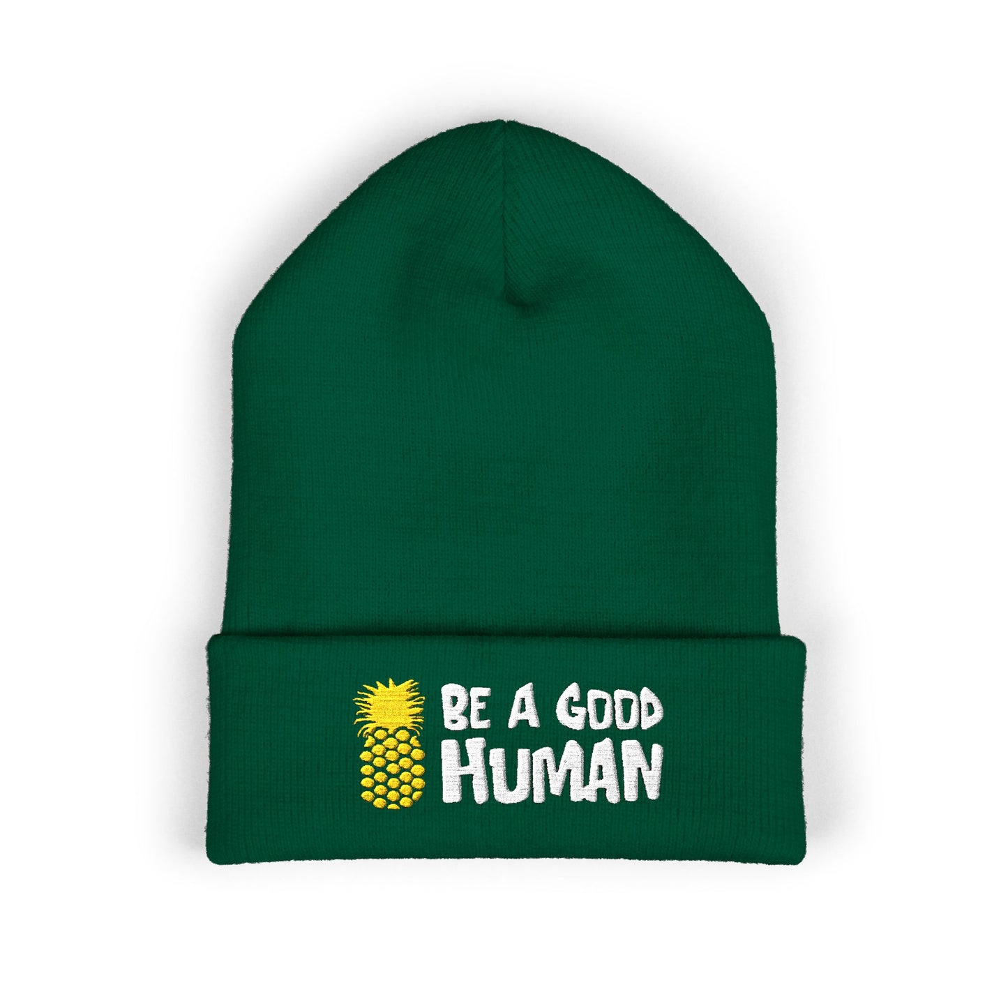 Be A Good Human Cartoon Embroidered Beanie