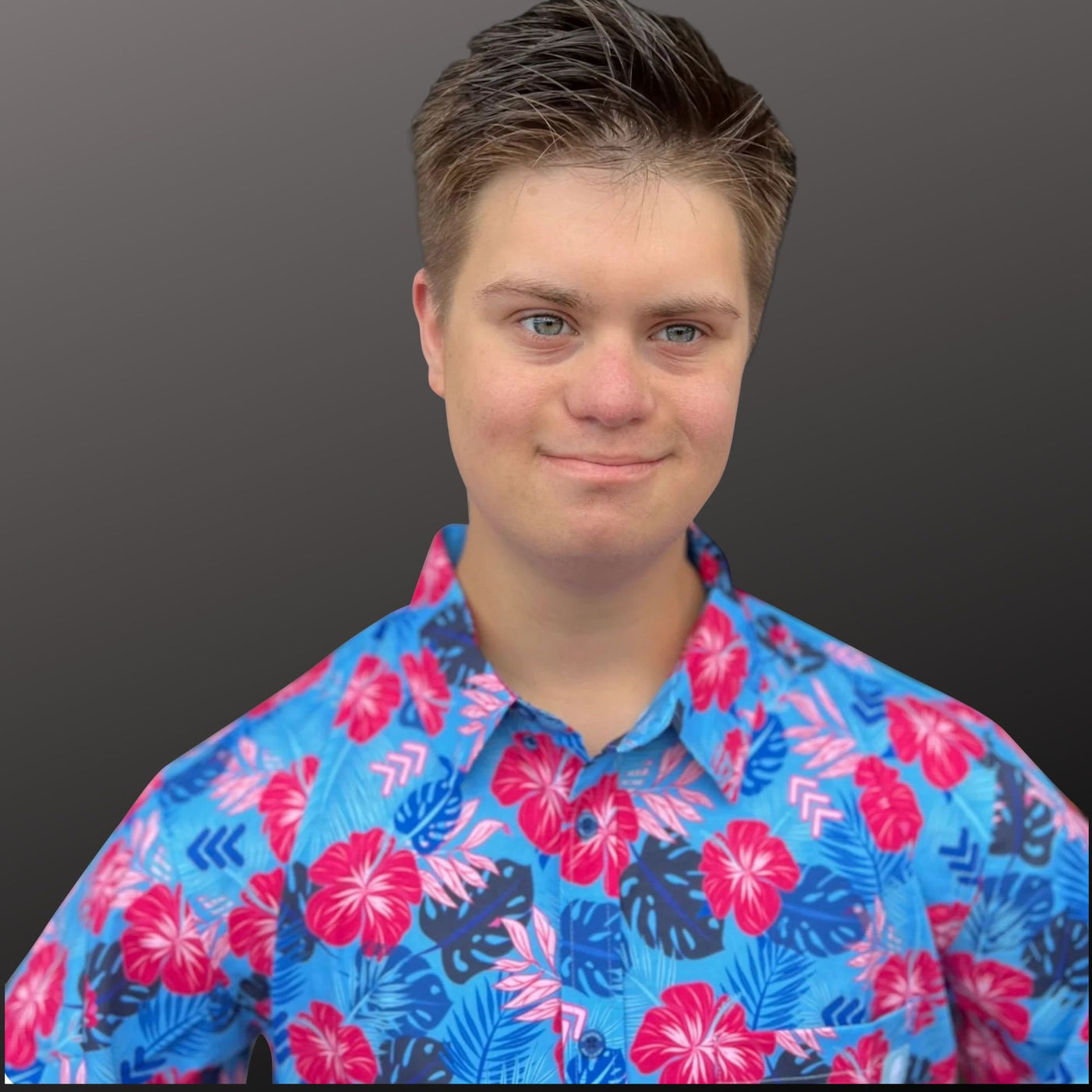 21 Pineapples "Floral Chevron" Button Up