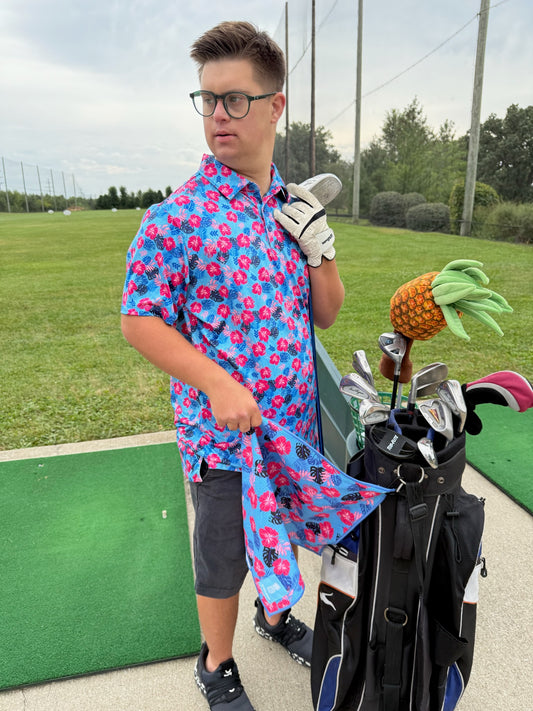 Floral Chevron Golf Towel