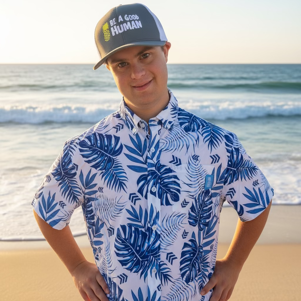 21 Pineapples "Blue Lagoon" Button Up Shirt