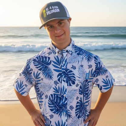 21 Pineapples "Blue Lagoon" Button Up Shirt