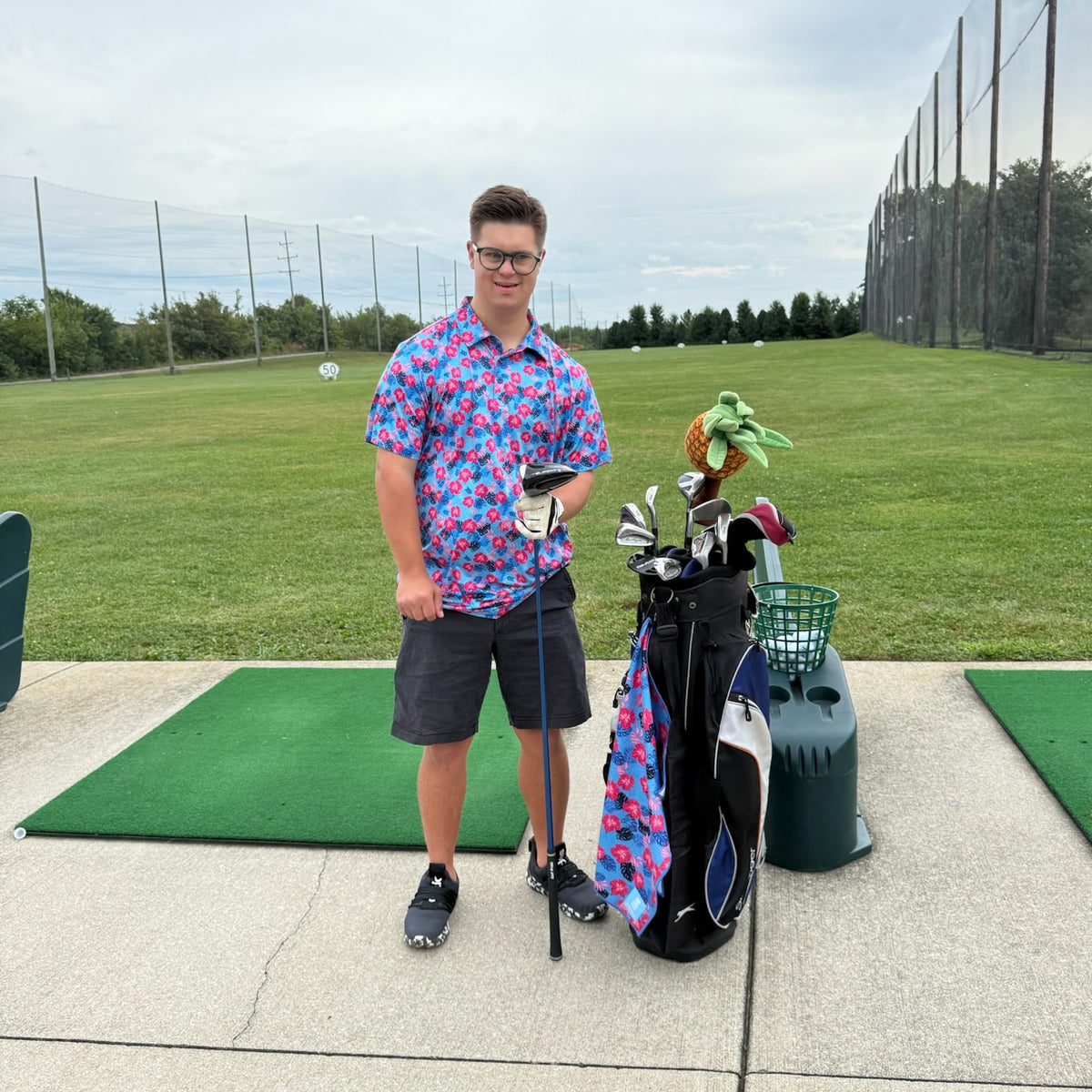 Floral Chevron Golf Towel