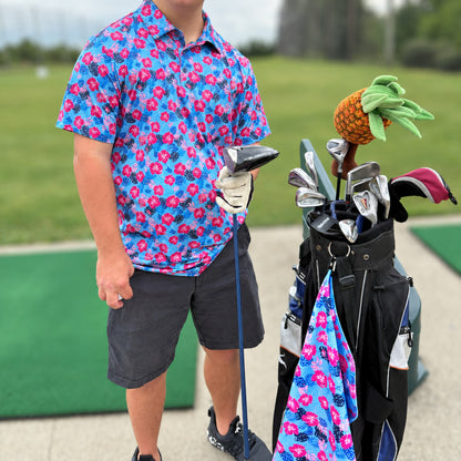 Floral Chevron Golf Towel