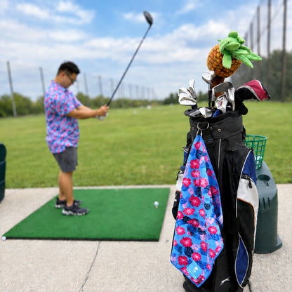 Floral Chevron Golf Towel