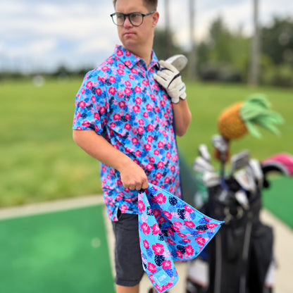 Floral Chevron Golf Towel