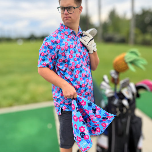 Floral Chevron Golf Towel