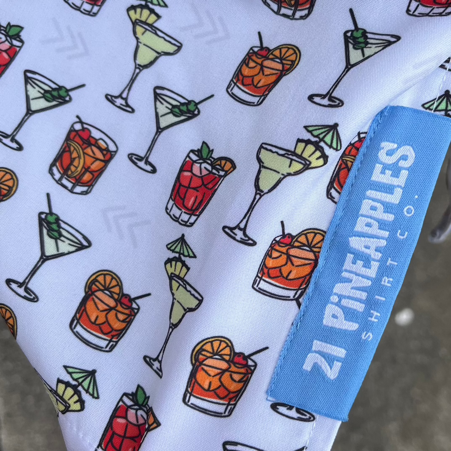 21 Pineapples "Cocktail" Button Up