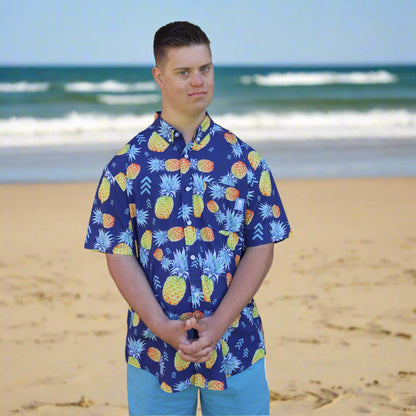 21 Pineapples Signature Button Up Shirt (Blue)