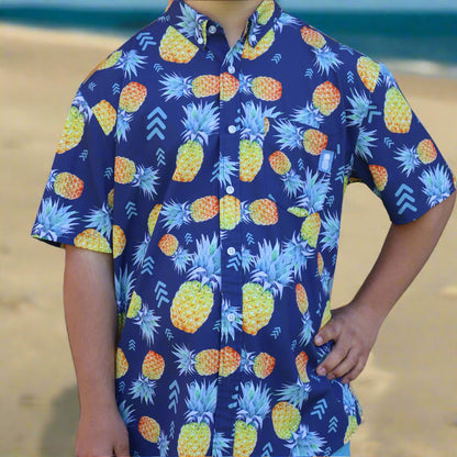 21 Pineapples Signature Button Up Shirt (Blue)