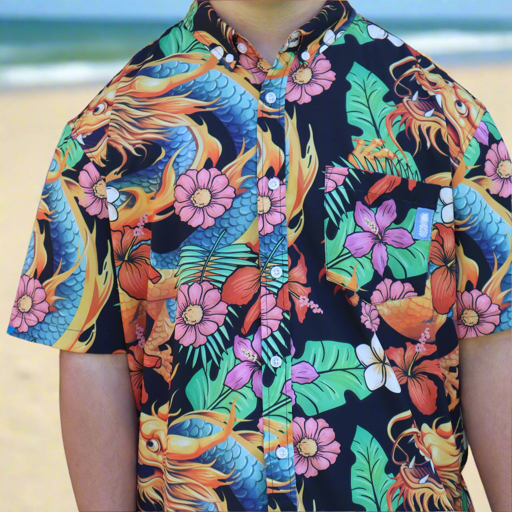 21 Pineapples "Orange Dragon" Button Up