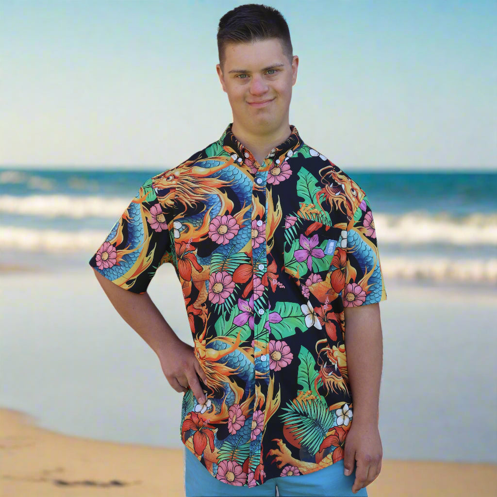 21 Pineapples "Orange Dragon" Button Up