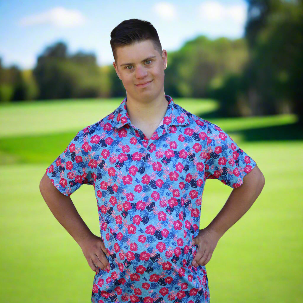 21 Pineapples "Floral Chevron" Polo