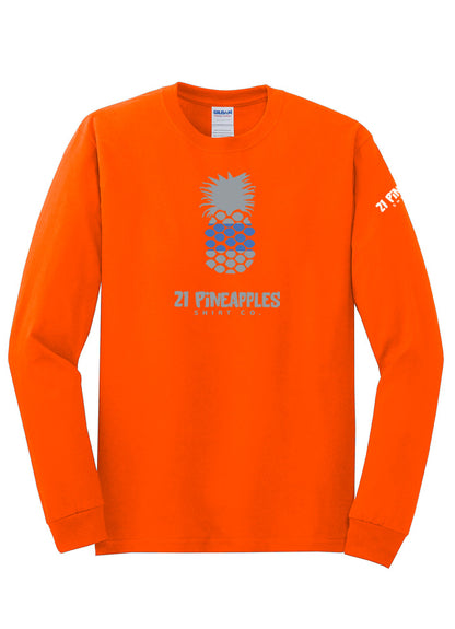 21 Pineapples Blue Stripe Long Sleeve Tee