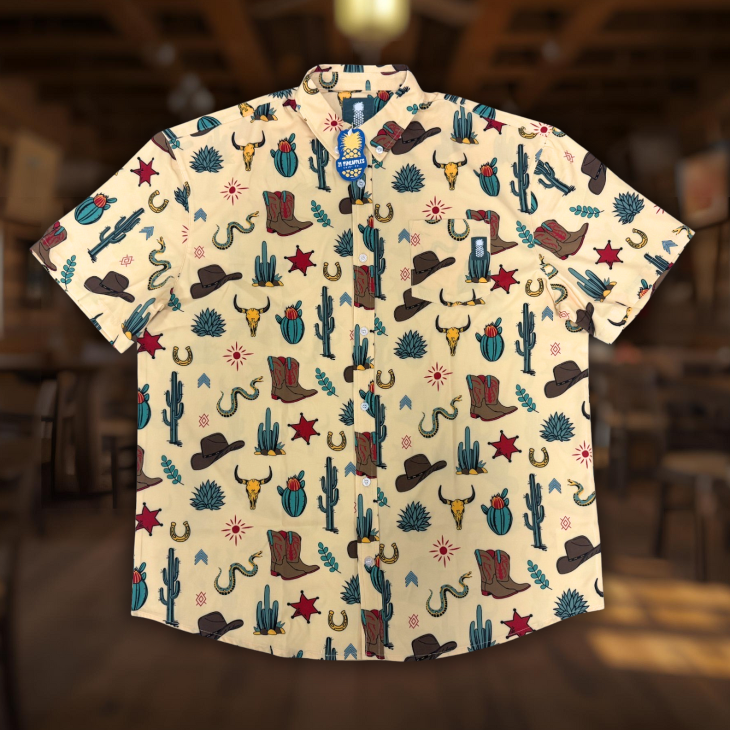 21 Pineapples "Yeehaw Cowboy" Button Up Shirt
