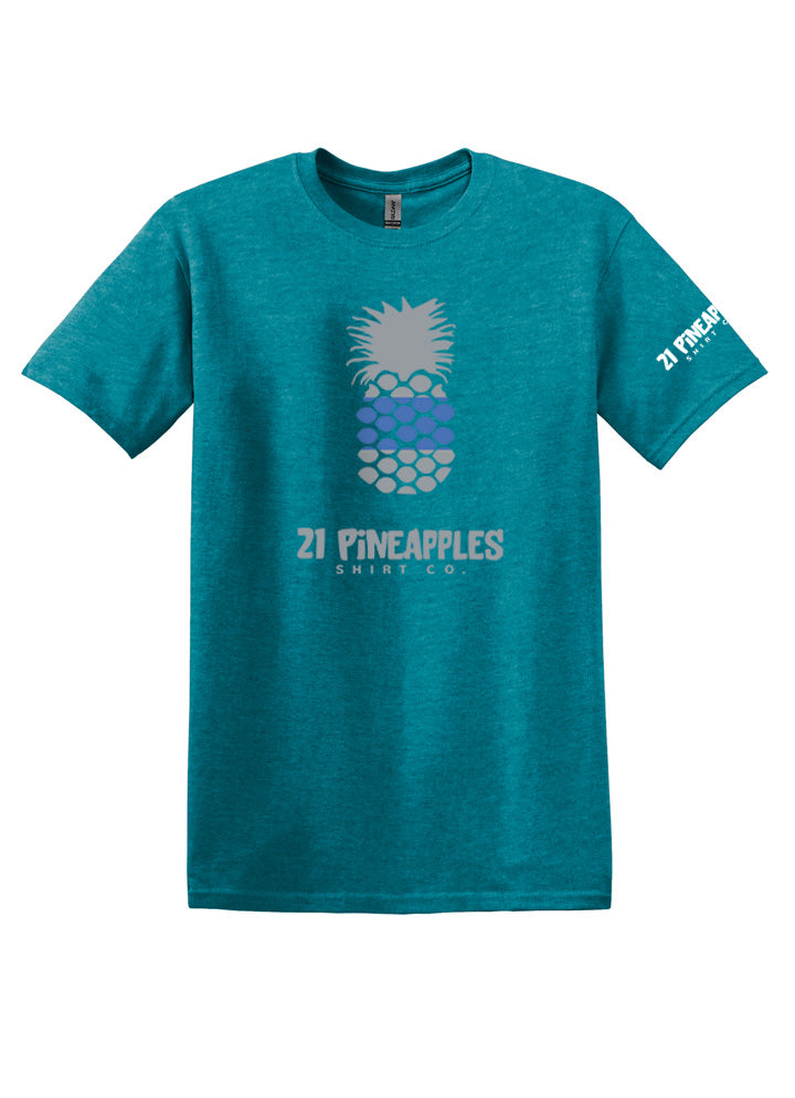 21 Pineapples Blue Stripe Softstyle Tee
