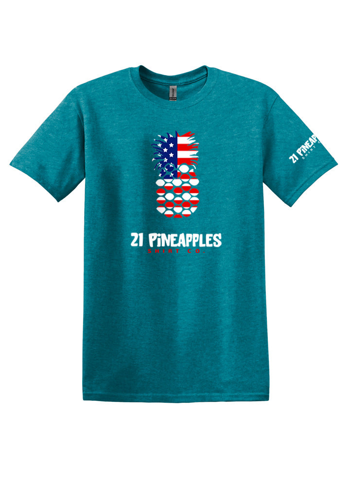 21 Pineapples American Flag Softstyle Tee