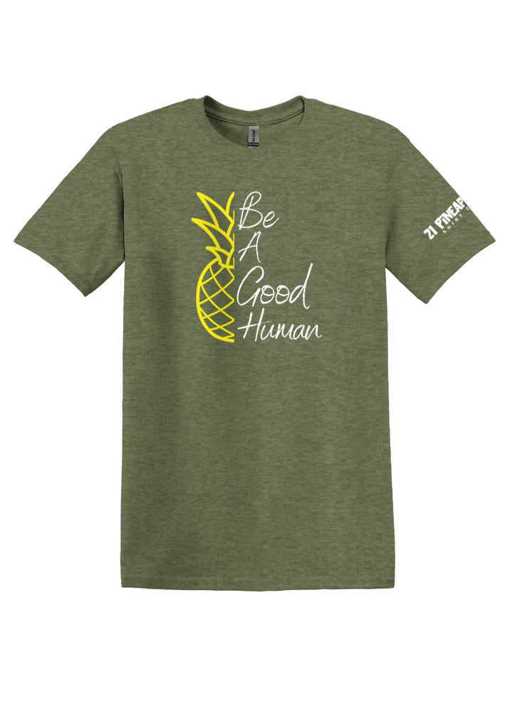Be A Good Human Pineapple Script Softstyle Tee