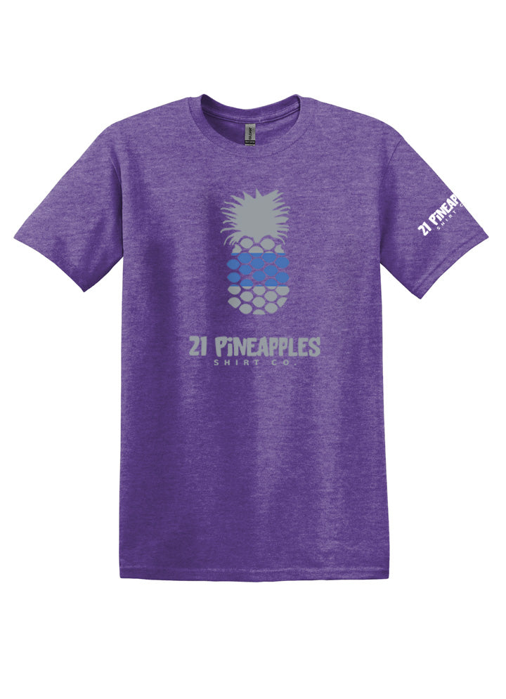 21 Pineapples Blue Stripe Softstyle Tee