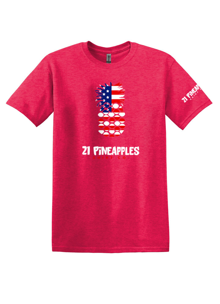 21 Pineapples American Flag Softstyle Tee