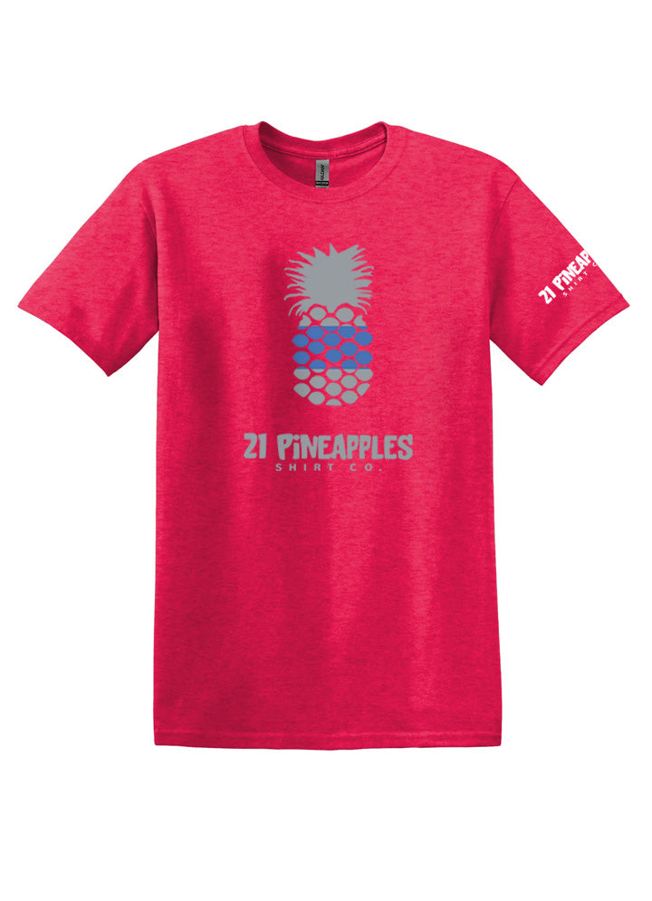 21 Pineapples Blue Stripe Softstyle Tee