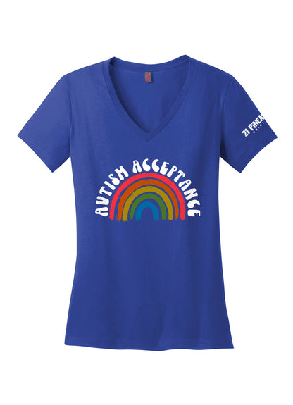 Autism Acceptance Women's V-Neck Tee