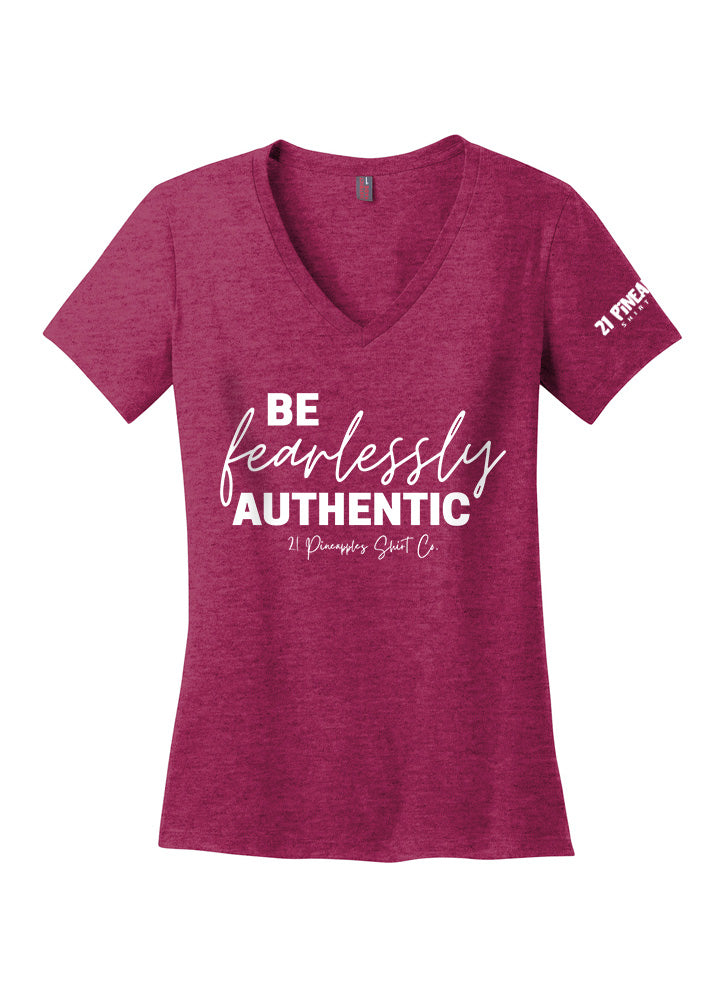 Be Fearlessly Authentic Women's V-Neck Tee