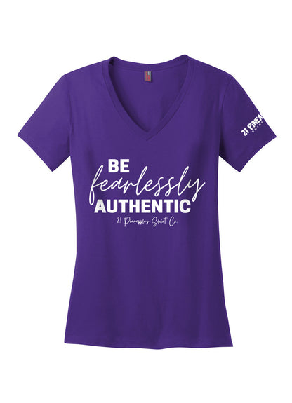 Be Fearlessly Authentic Women's V-Neck Tee