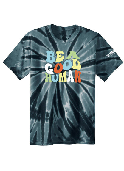 Be A Good Human Groovy Youth Tie Dye Tee