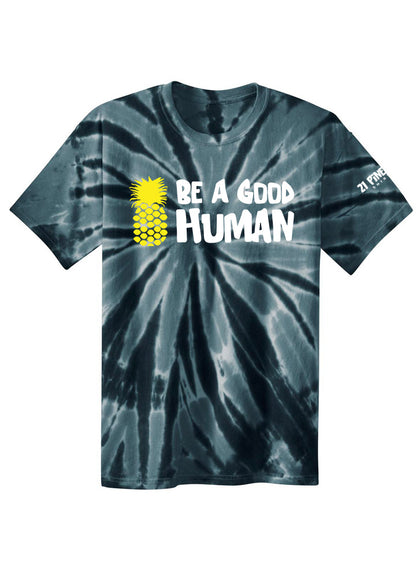 Be A Good Human Cartoon Youth Tie Dye Tee