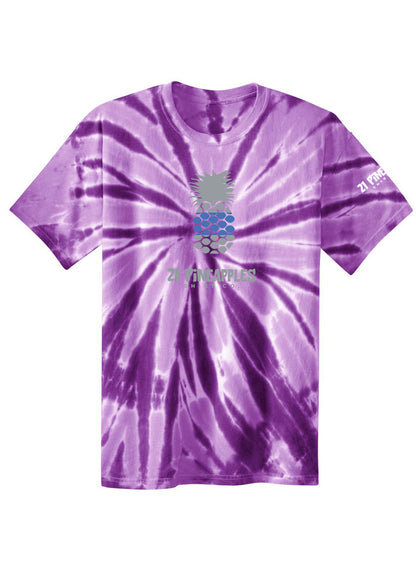 21 Pineapples Blue Stripe Youth Tie Dye Tee